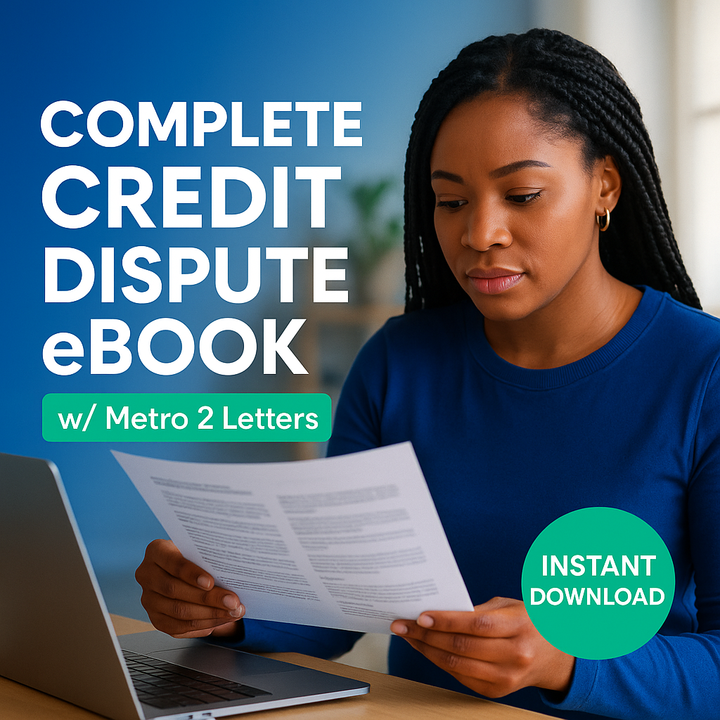 Complete Credit Dispute eBook / w Metro 2 Letters