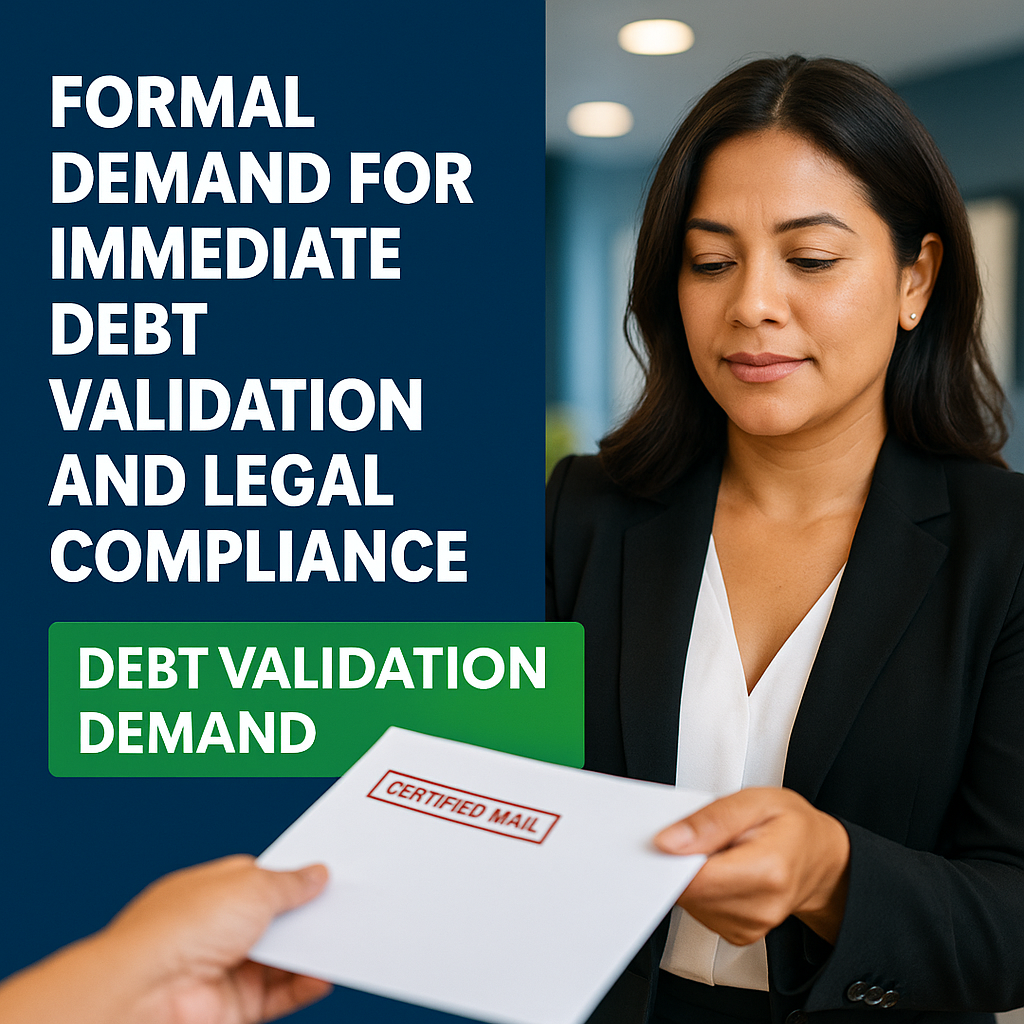 Formal Demand for Immediate Debt Validation and Legal Compliance