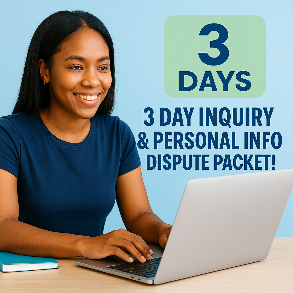 3 Day Inquiry & Personal Info Dispute Packet!